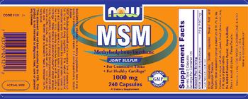 NOW MSM Methylsulphonylmethane Joint Sulfur 1000 mg - supplement