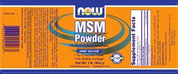 NOW MSM Powder Methylsulphonylmethane Joint Sulfur - supplement