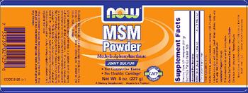 NOW MSM Powder Methylsulphonylmethane - supplement