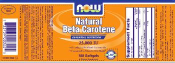 NOW Natural Beta Carotene 25,000 IU - supplement