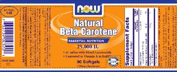 NOW Natural Beta Carotene 25,000 IU - supplement