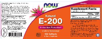 NOW Natural E-200 - supplement