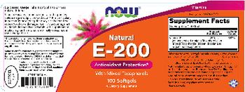 NOW Natural E-200 - supplement