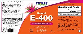 NOW Natural E-400 - supplement