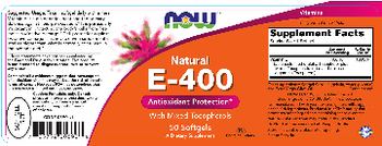 NOW Natural E-400 - supplement