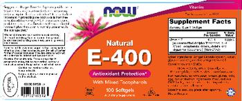 NOW Natural E-400 - supplement