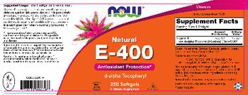 NOW Natural E-400 - supplement