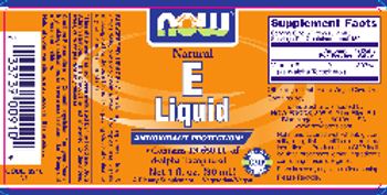 NOW Natural E Liquid - supplement