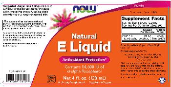 NOW Natural E Liquid - supplement