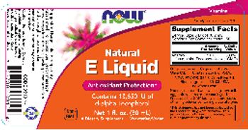 NOW Natural E Liquid - supplement