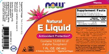 NOW Natural E Liquid - supplement