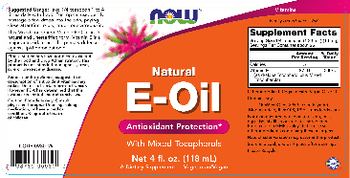 NOW Natural E-Oil - supplement