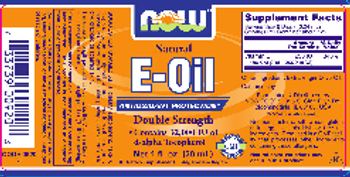 NOW Natural E-Oil Double Strength - supplement