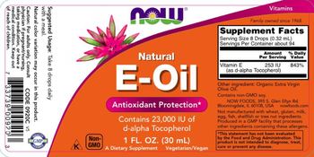 NOW Natural E-Oil - supplement