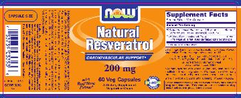 NOW Natural Resveratrol 200 mg - supplement