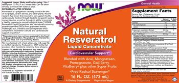 NOW Natural Resveratrol Liquid Concentrate - supplement