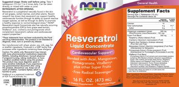 NOW Natural Resveratrol Liquid Concentrate - supplement