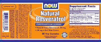 NOW Natural Resveratrol - supplement