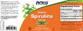 NOW Natural Spirulina 500 mg - supplement