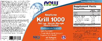 NOW Neptune Krill 1000 Double Strength - supplement