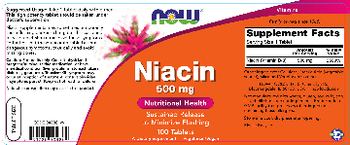 NOW Niacin 500 mg - supplement