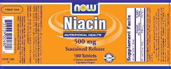 NOW Niacin 500 mg Sustained Release - supplement