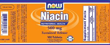 NOW Niacin 500 mg Sustained Release - supplement