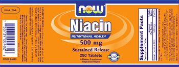 NOW Niacin 500 mg Sustained Release - supplement