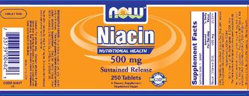 NOW Niacin 500 mg Sustained Release - supplement