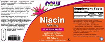 NOW Niacin 500 mg - supplement