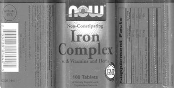 NOW Non-Constipating Iron Complex With Vitamins And Herbs - supplement