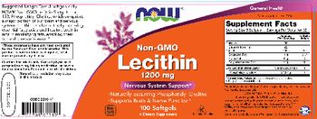 NOW Non-GMO Lecithin 1200 mg - supplement
