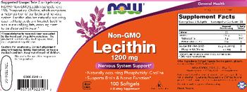 NOW Non-GMO Lecithin 1200 mg - supplement