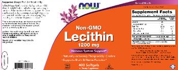 NOW Non-GMO Lecithin 1200 mg - supplement