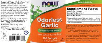 NOW Odorless Garlic - supplement