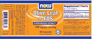 NOW Olive Leaf + FOS - supplement