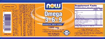 NOW Omega 3-6-9 1000 mg - supplement