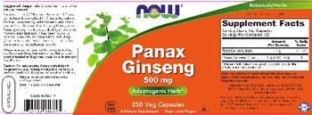 NOW Panax Ginseng 500 mg - supplement