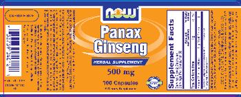 NOW Panax Ginseng 500 mg - herbal supplement