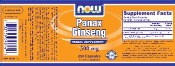 NOW Panax Ginseng 500 mg - supplement