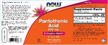 NOW Pantothenic Acid 500 mg - supplement