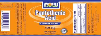 NOW Pantothenic Acid 500 mg - supplement