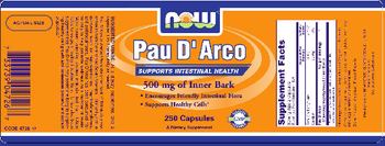 NOW Pau D'Arco 500 mg Of Inner Bark - supplement