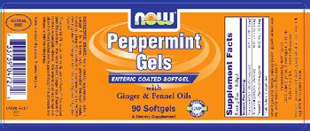 NOW Peppermint Gels With Ginger & Fennel Oils - supplement
