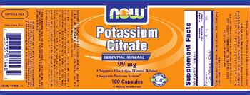 NOW Potassium Citrate 99 mg - supplement