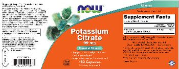 NOW Potassium Citrate 99 mg - supplement