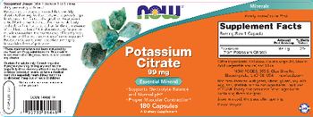 NOW Potassium Citrate 99 mg - supplement