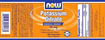 NOW Potassium Citrate 99 mg - supplement