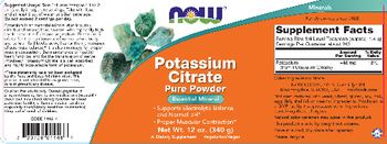 NOW Potassium Citrate - supplement