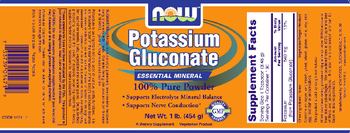 NOW Potassium Gluconate 100% Pure Powder - supplement